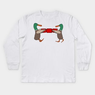 Christmas Duck Art Kids Long Sleeve T-Shirt